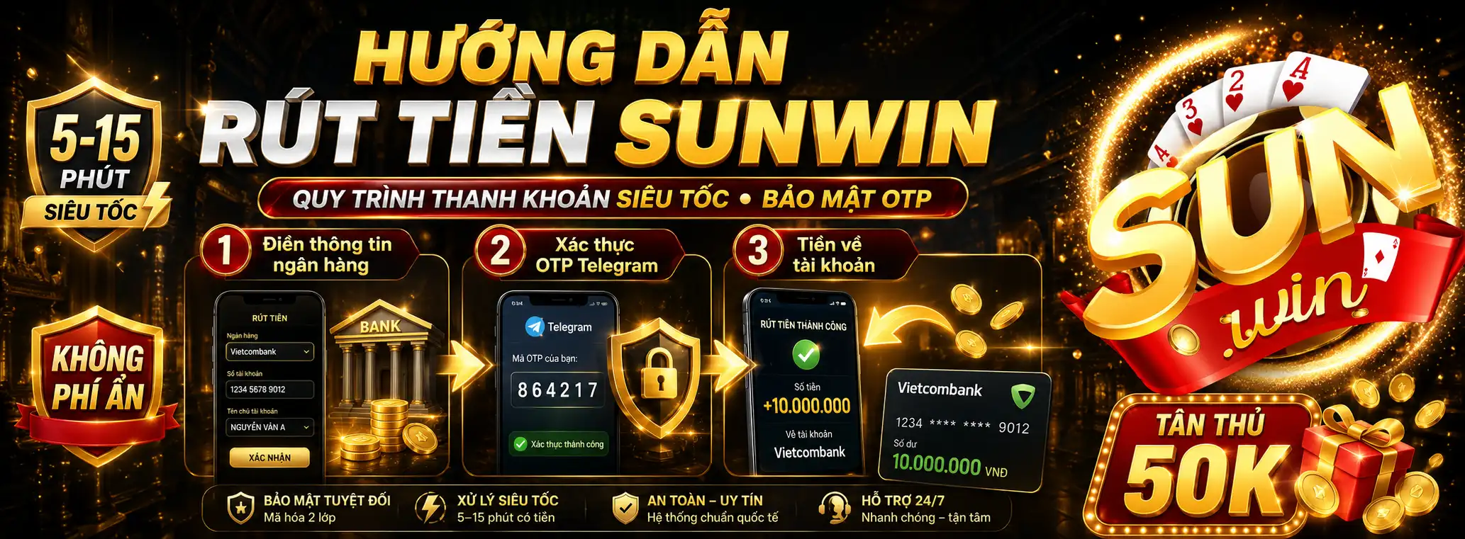 Hướng Dẫn Rút Tiền Sunwin An Toàn – Nhận Tiền Về Thẻ Sau 5 Phút 1 Hướng Dẫn Rút Tiền Sunwin – Quy Trình Thanh Khoản Siêu Tốc, Bảo Mật OTP