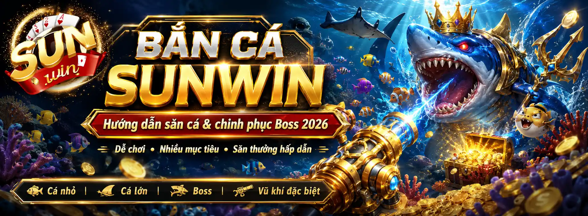 Bắn Cá Sunwin – Hướng Dẫn Săn Cá Và Chinh Phục Boss 2026 3 Bắn Cá Sunwin – Hướng Dẫn Săn Cá Và Chinh Phục Boss 2026